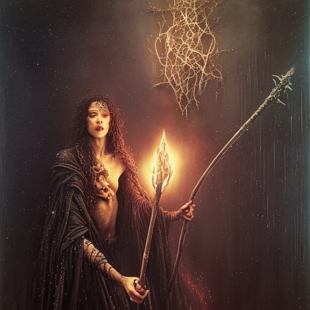 Holographic Dark Wizard Casting a Spell