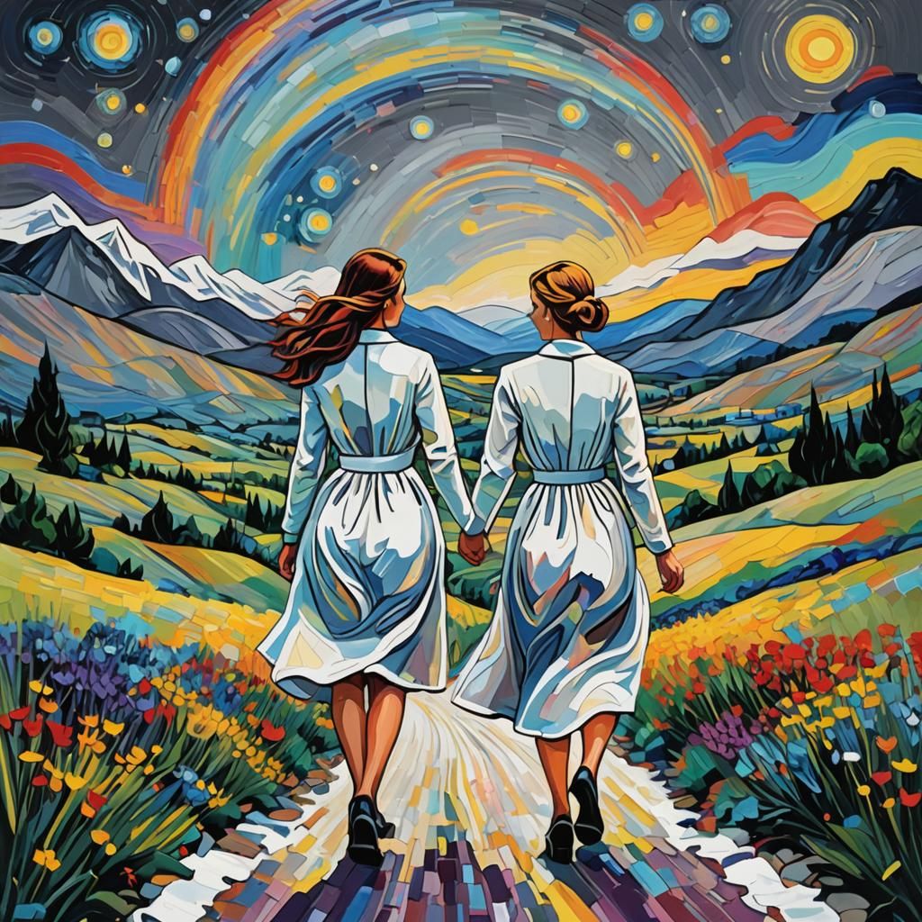 Rainbow Path Self-Discovery: Van Gogh Pop Art Style