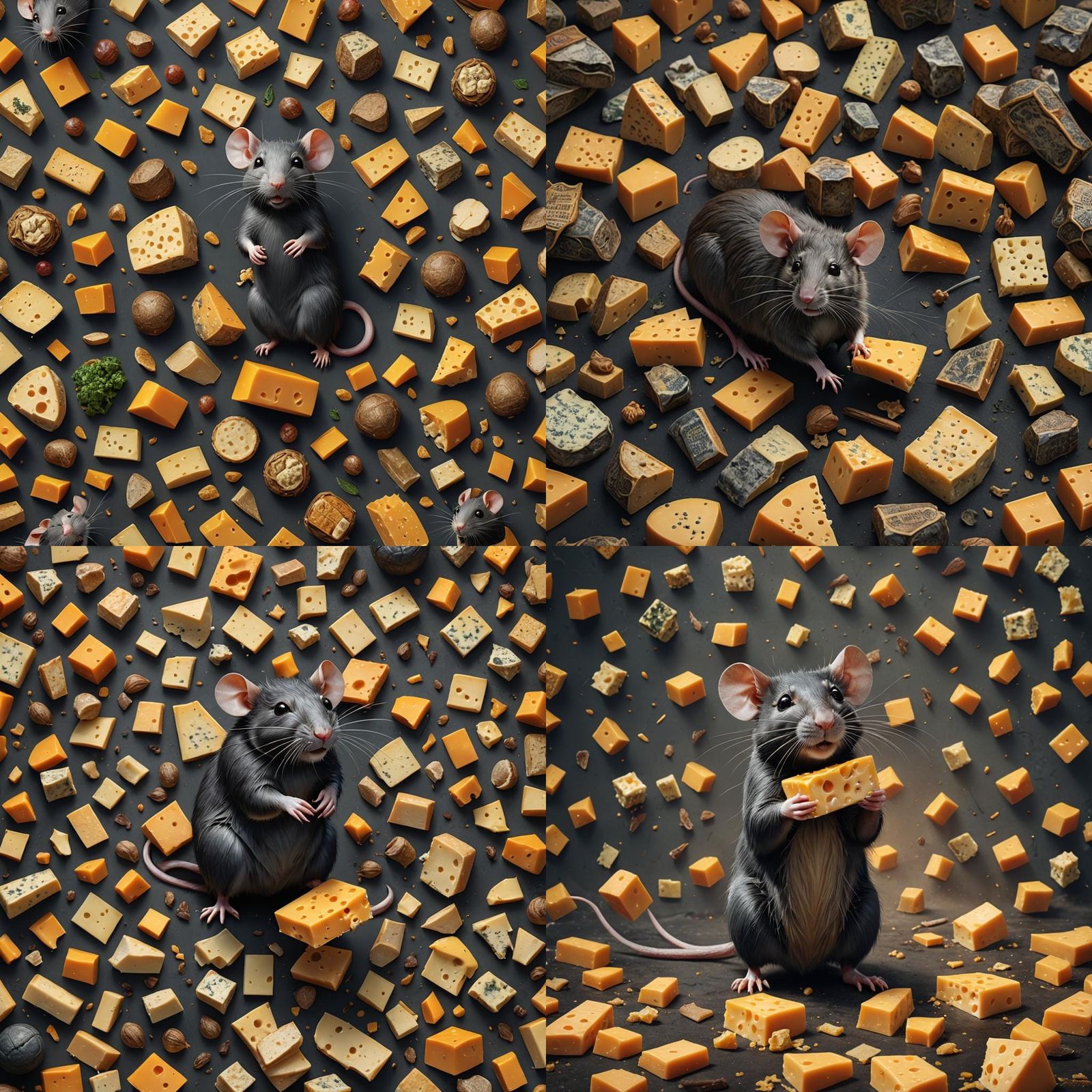 Rat with Logo Cheese: Detailed Matte Painting