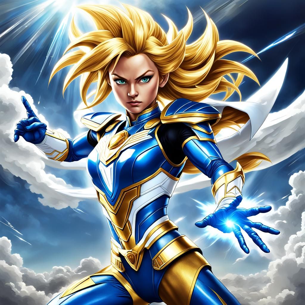 Super Saiyan Heroine Flies at Light Speed