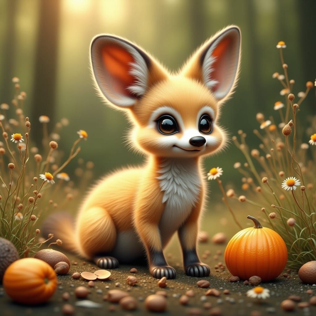 Cute Fennec in Natural Habitat