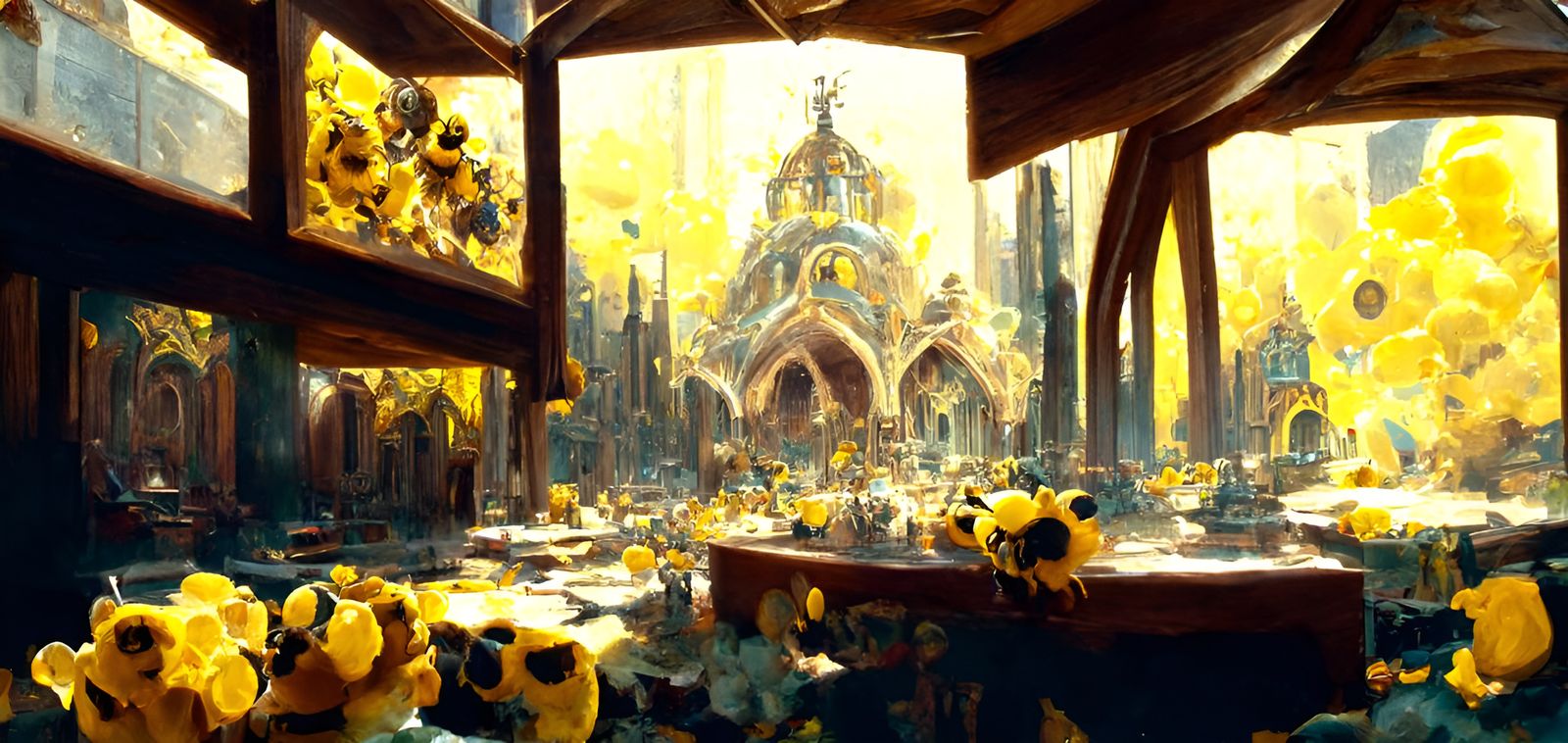 Bee Cathedral at Noon as Photorealistic Art