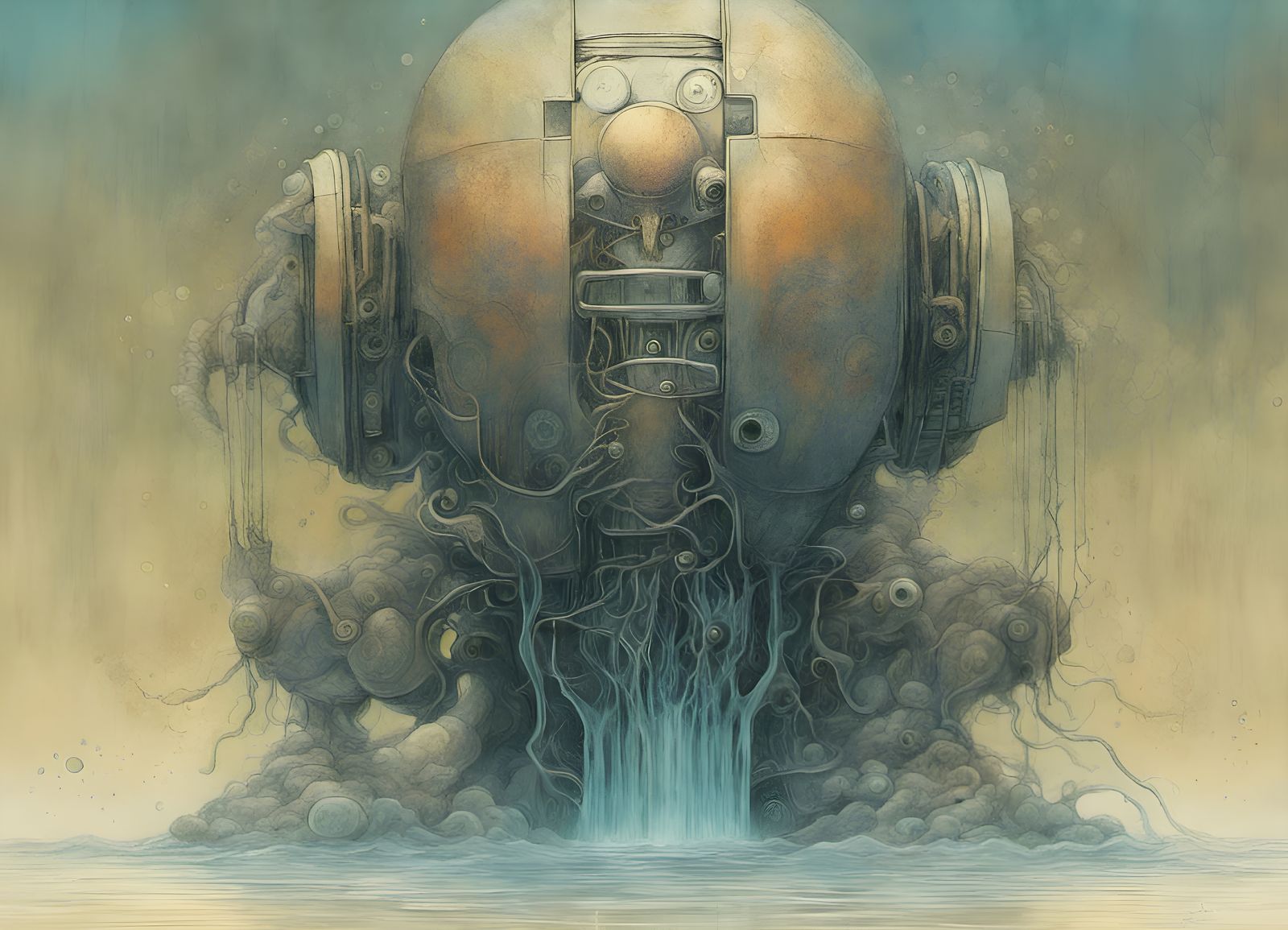 Bio-Organic Robot in Minimalist Surrealism