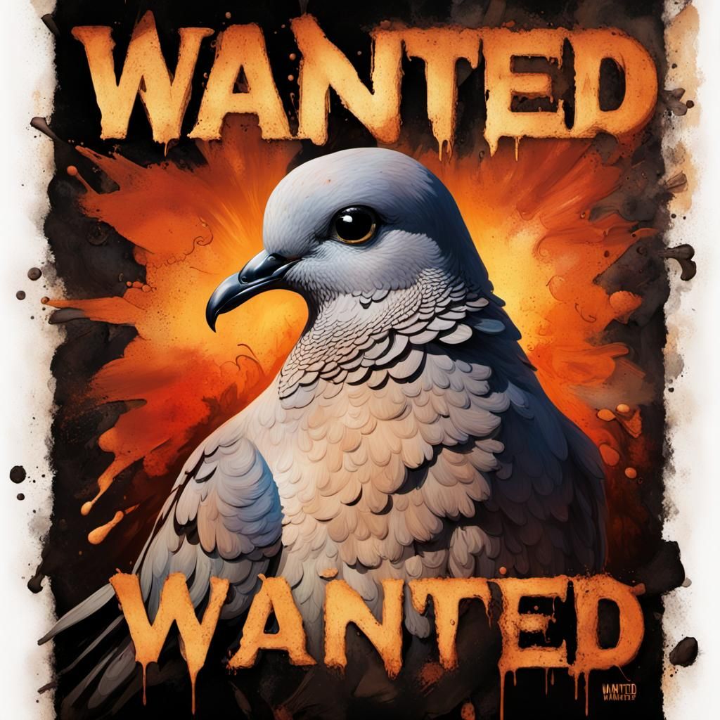 Warmongers' wanted poster: the dove, symbol of peace, is their worst ennemy