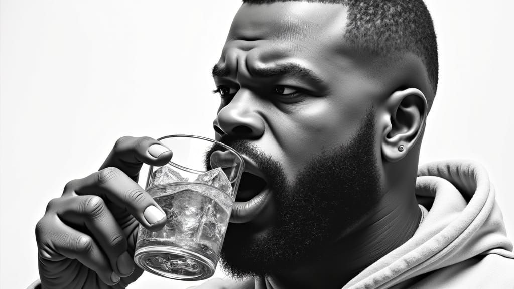 Hyperdetailed Portrait of Mr. T Enjoying Ice Tea