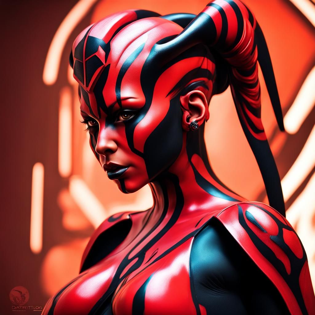 Hyperrealistic Darth Talon Splash Art Portrait