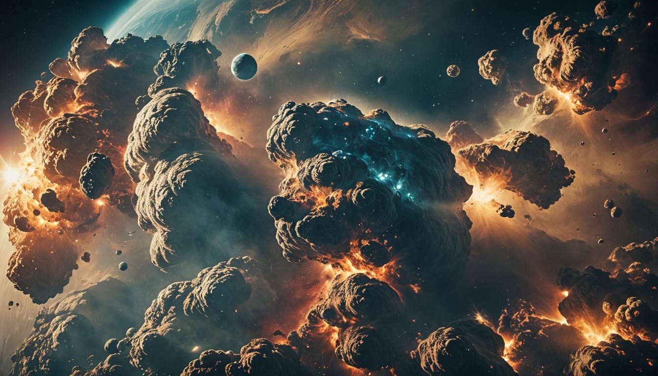 Epic Earth from Space with Nebulas