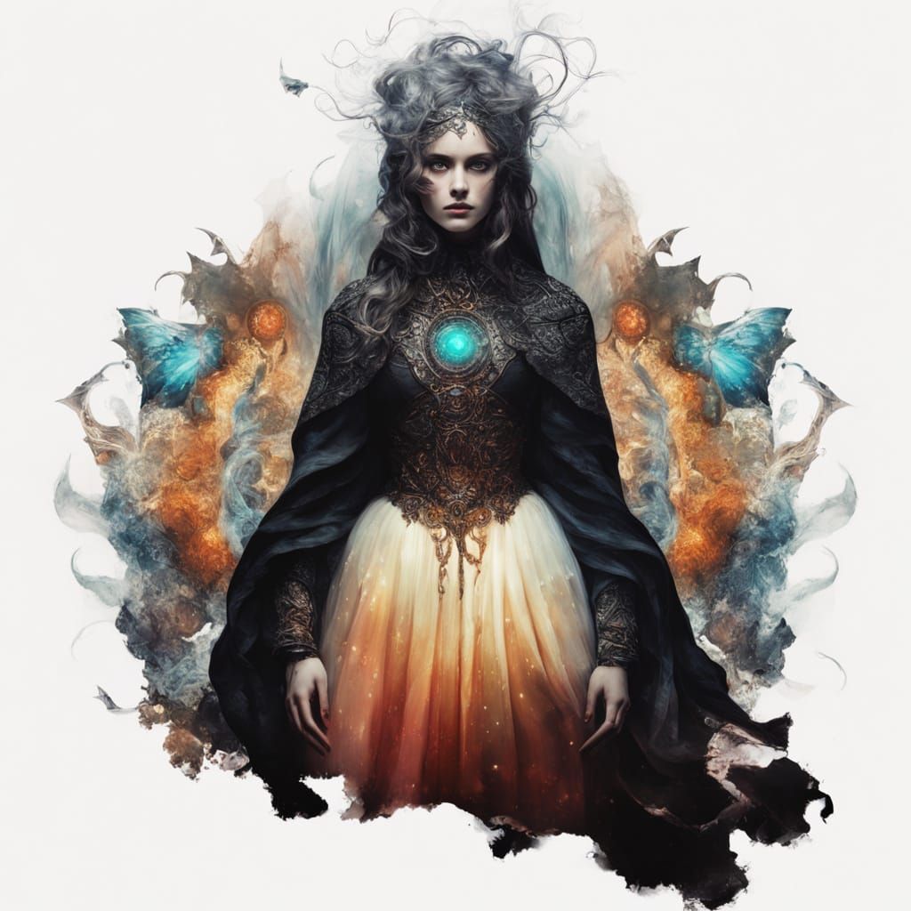 Surreal Woman in Warped Reality Digital Painting