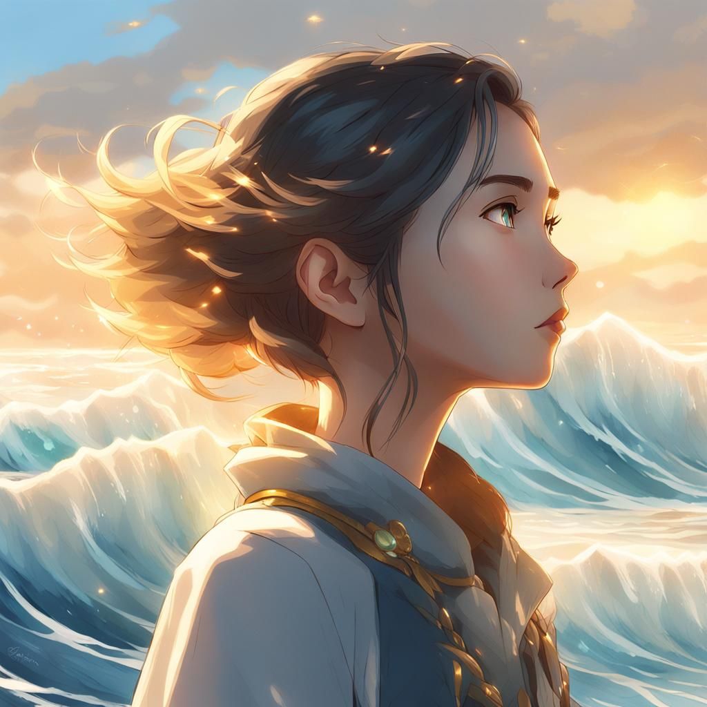 Serenely Gazing at Crystal Ocean Formations