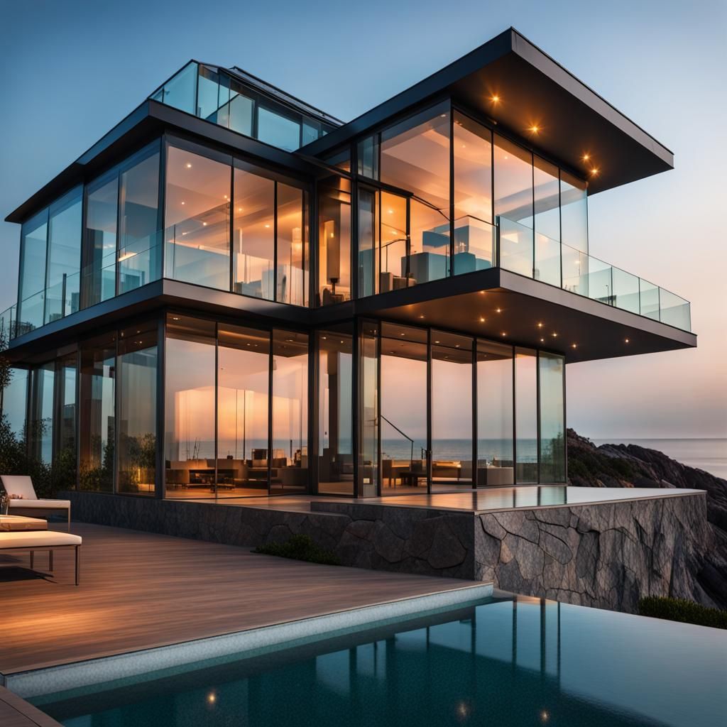 Abstract Coastal Home Architecture with Natural Lighting