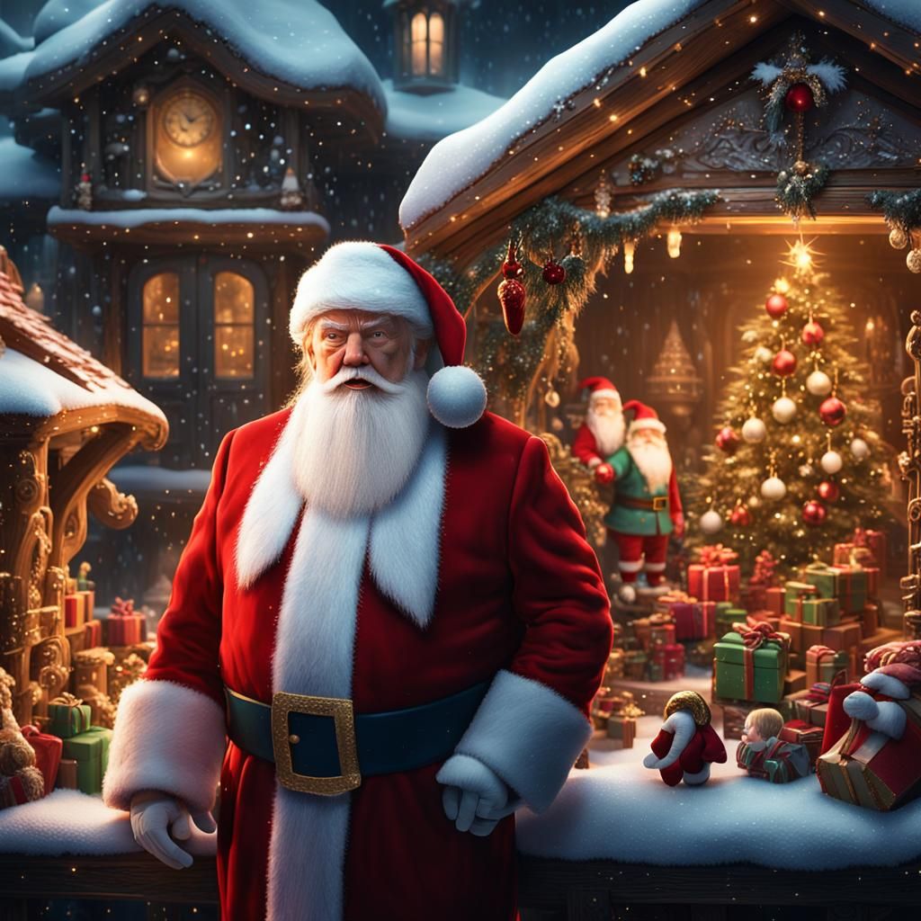 Santa Claus in Ornate Workshop, Fantasy Art in Unreal Engine...
