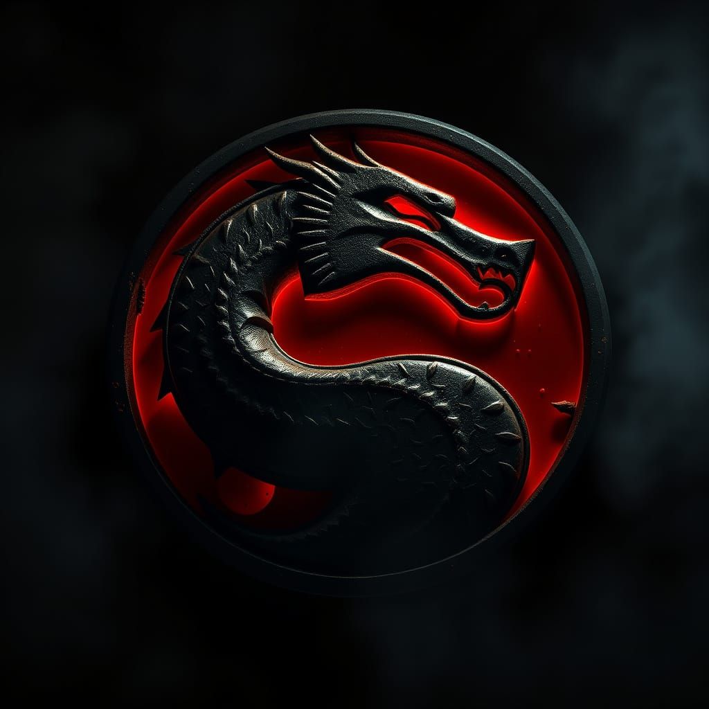 Mortal Kombat Dragon Logo in Hyperrealistic HDR