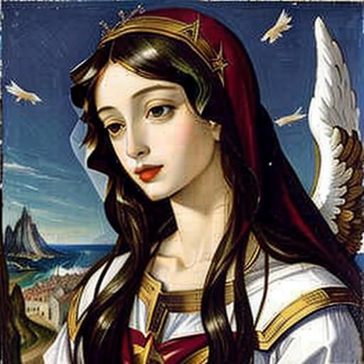 Renaissance Angel in Raphael Botticelli Style
