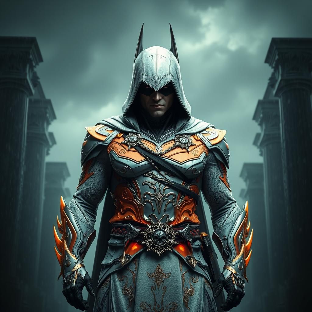 Assassin Creed Batman Hybrid in Mystical Setting