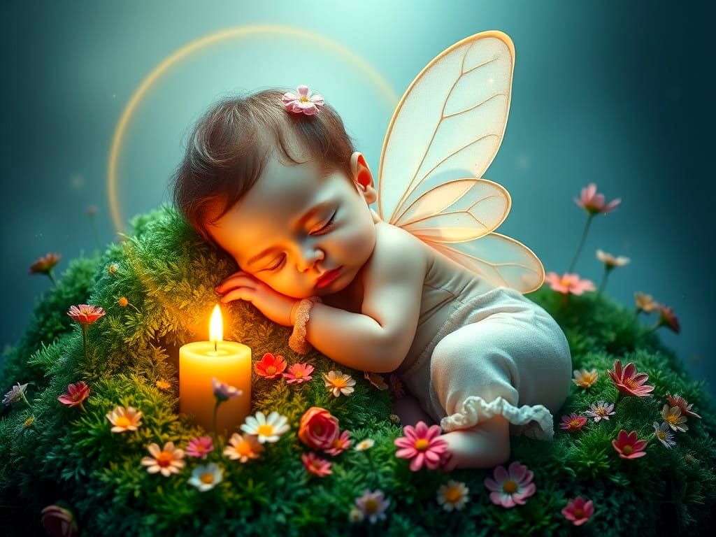 Whimsical Fairy Portrait in Ethereal Landscape