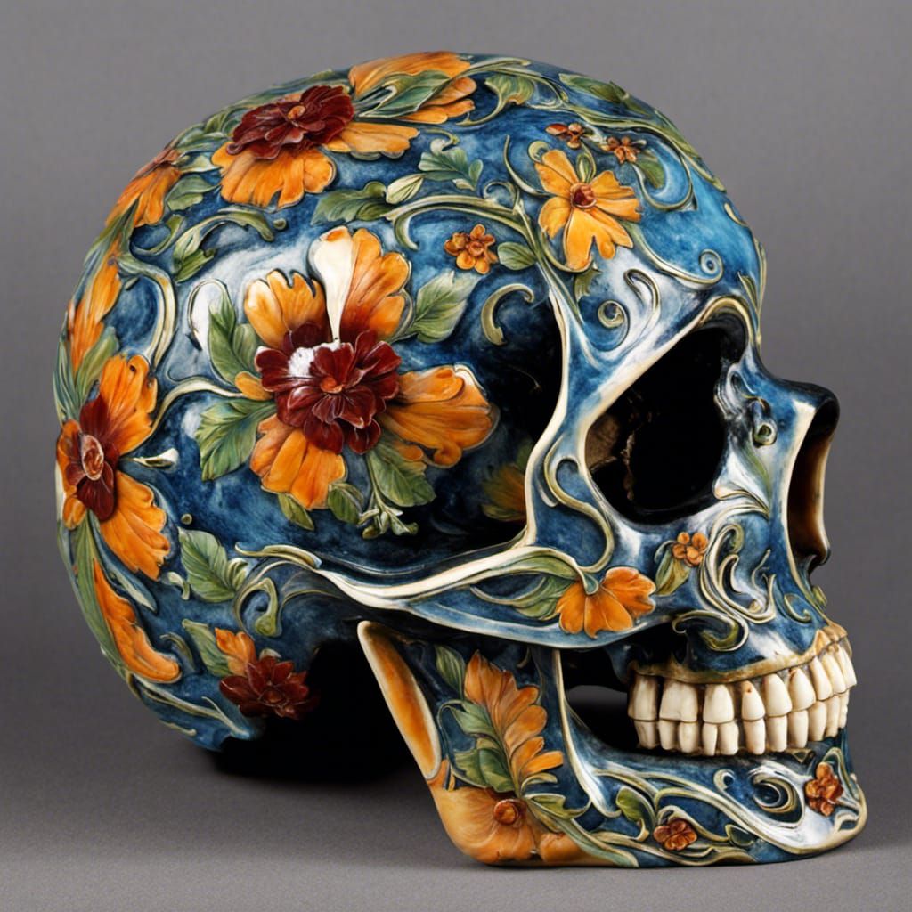 Majolica skull