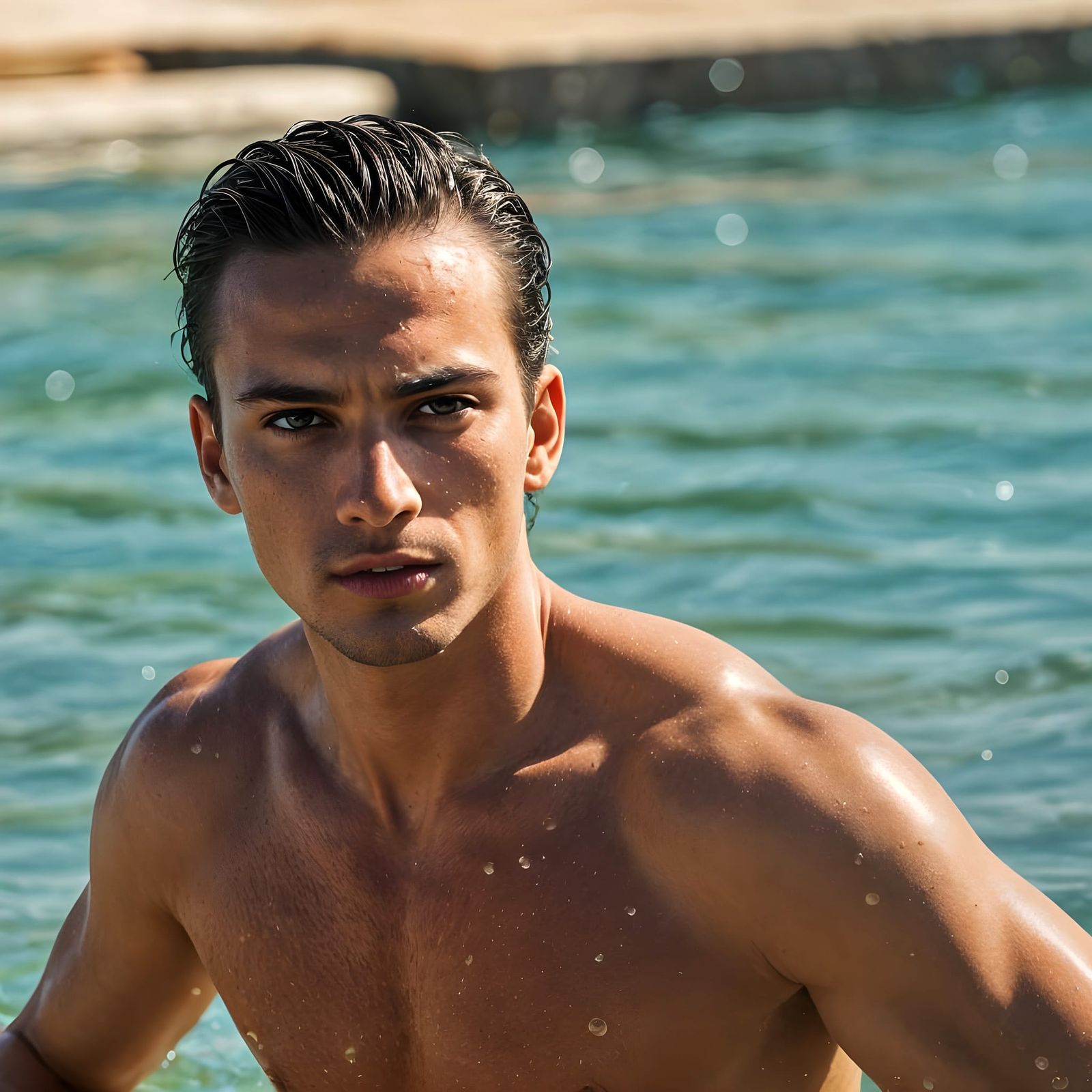 Coming Out of the Water in Summer