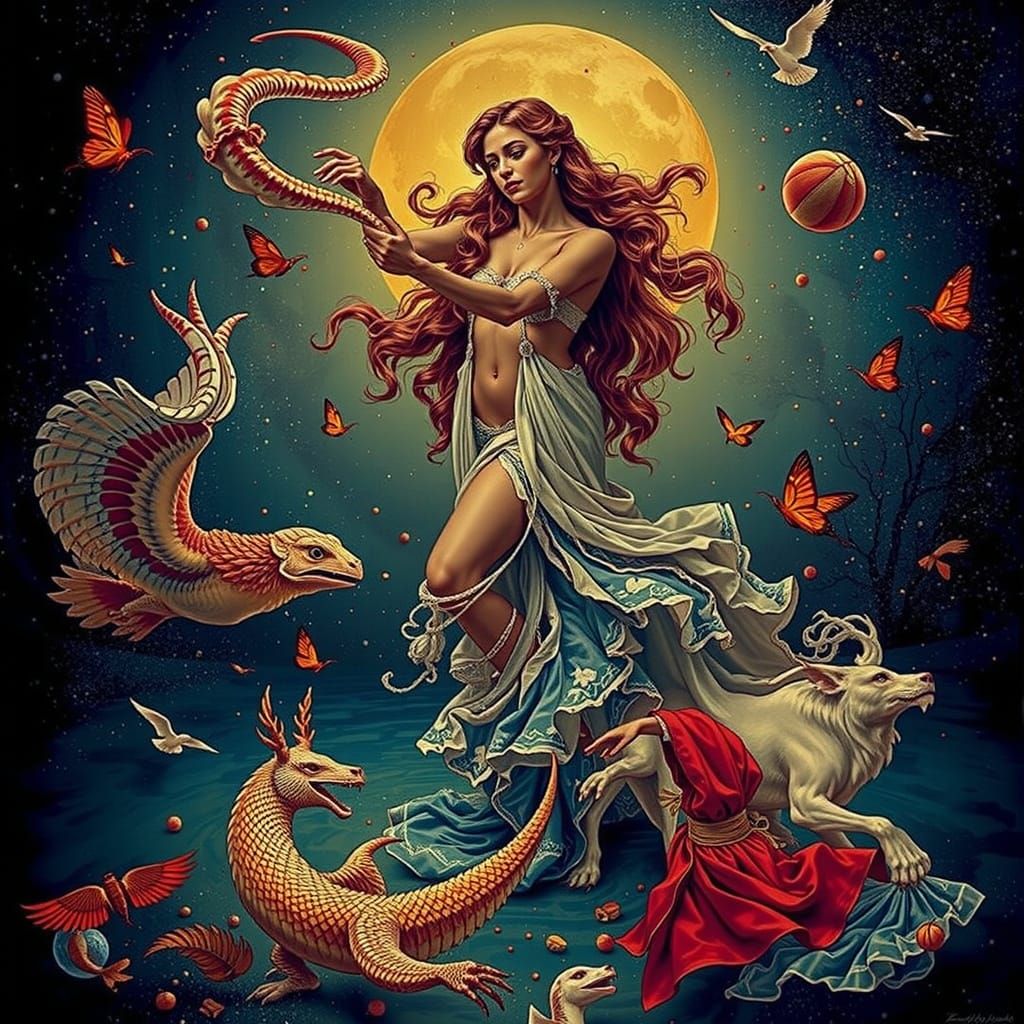 Abstract Swirling Scarlet Vortex