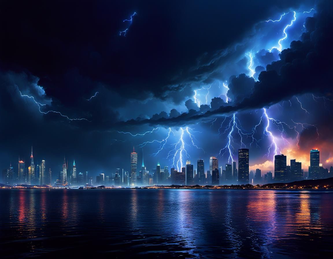 Stormy Night over the City