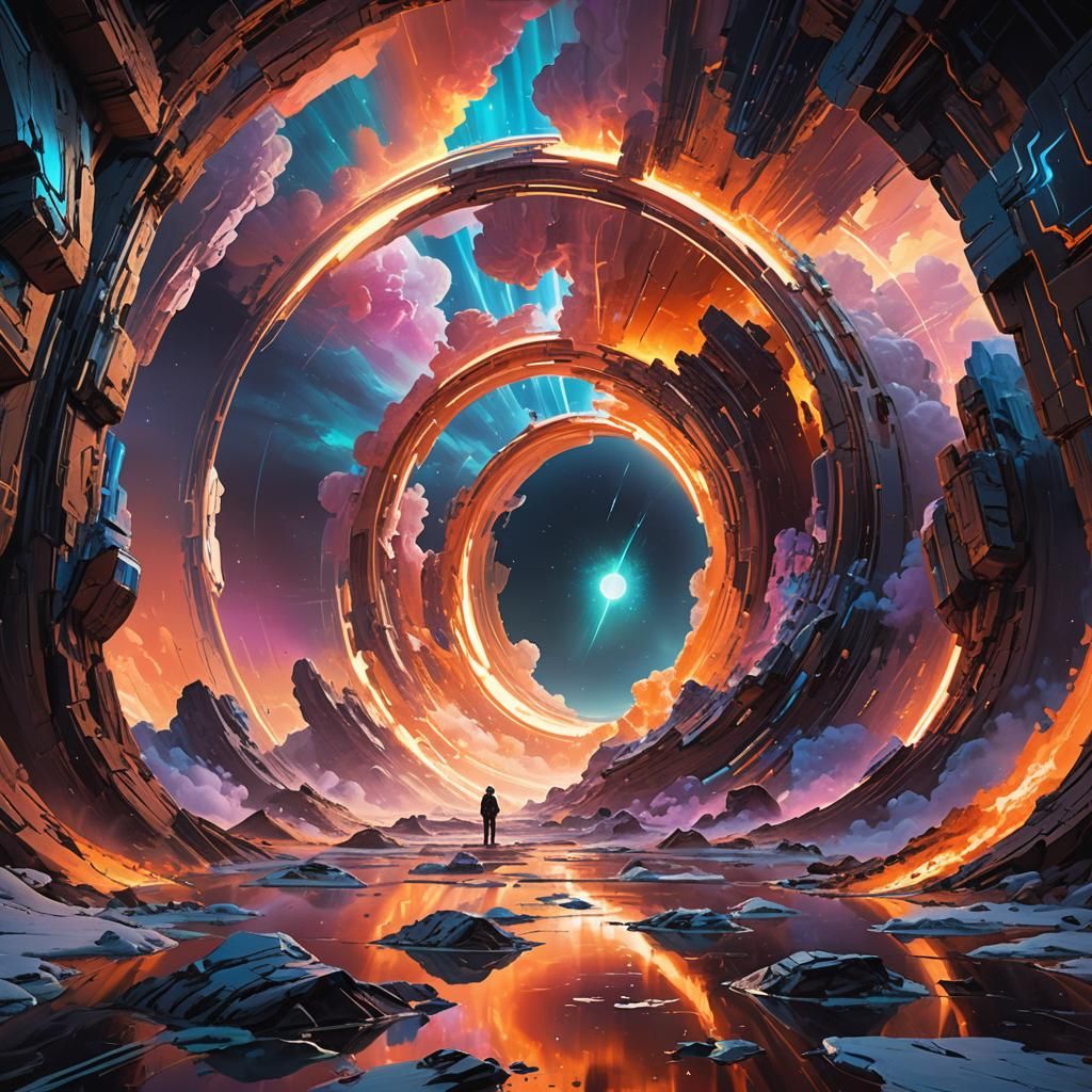 Glowing Portal at Earth's Core: Syd Mead Concept Art