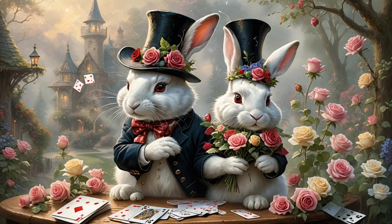 Magical Still Life with Rabbit in Ethereal Style