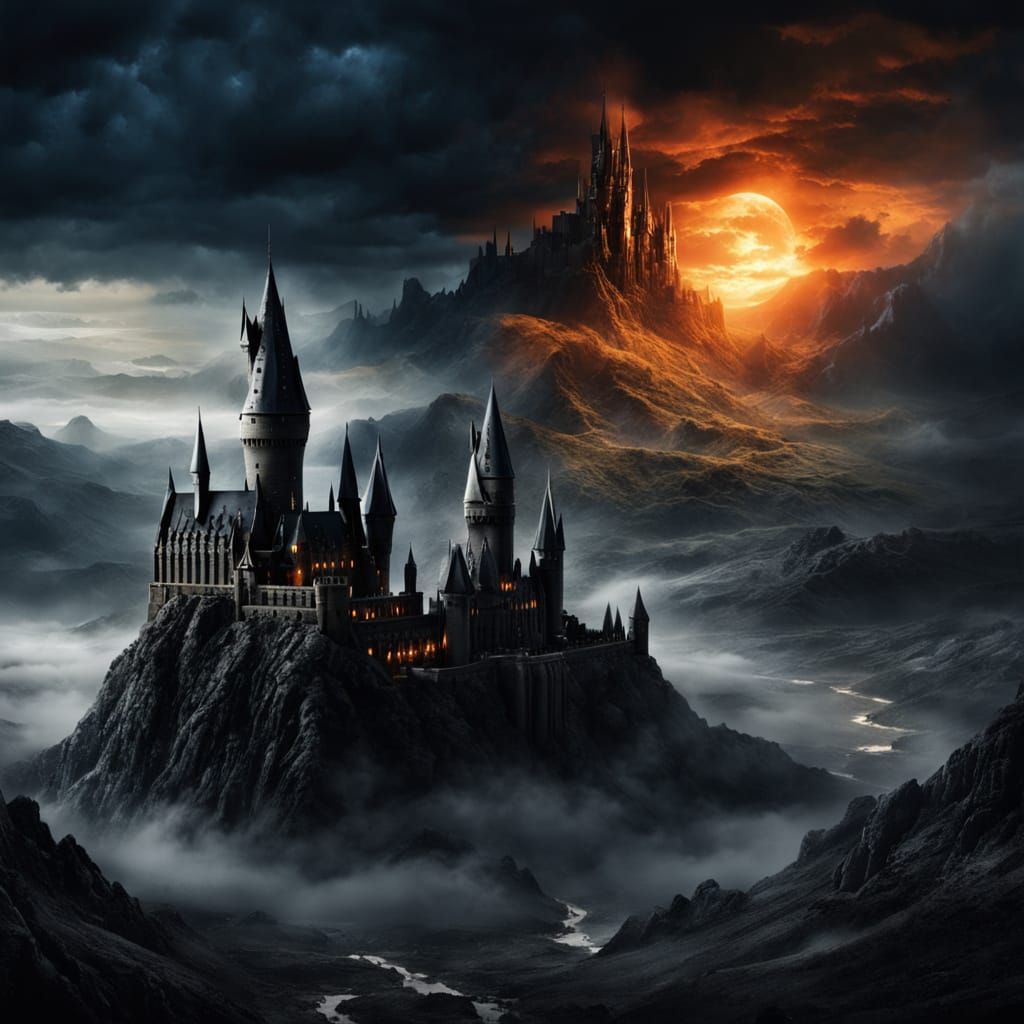 Dark Fantasy Crossover: Hogwarts and Mordor