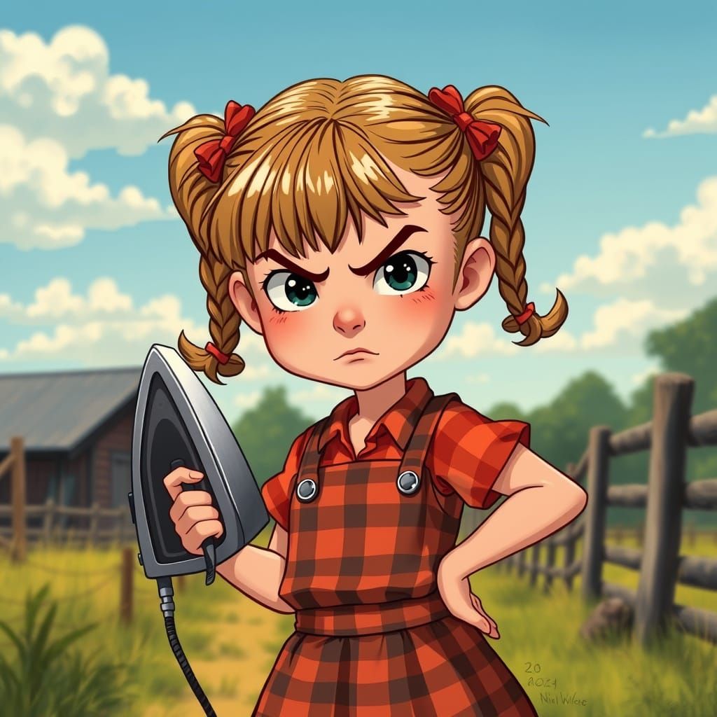 Girl with Iron: Ghibli-Inspired American Illustration