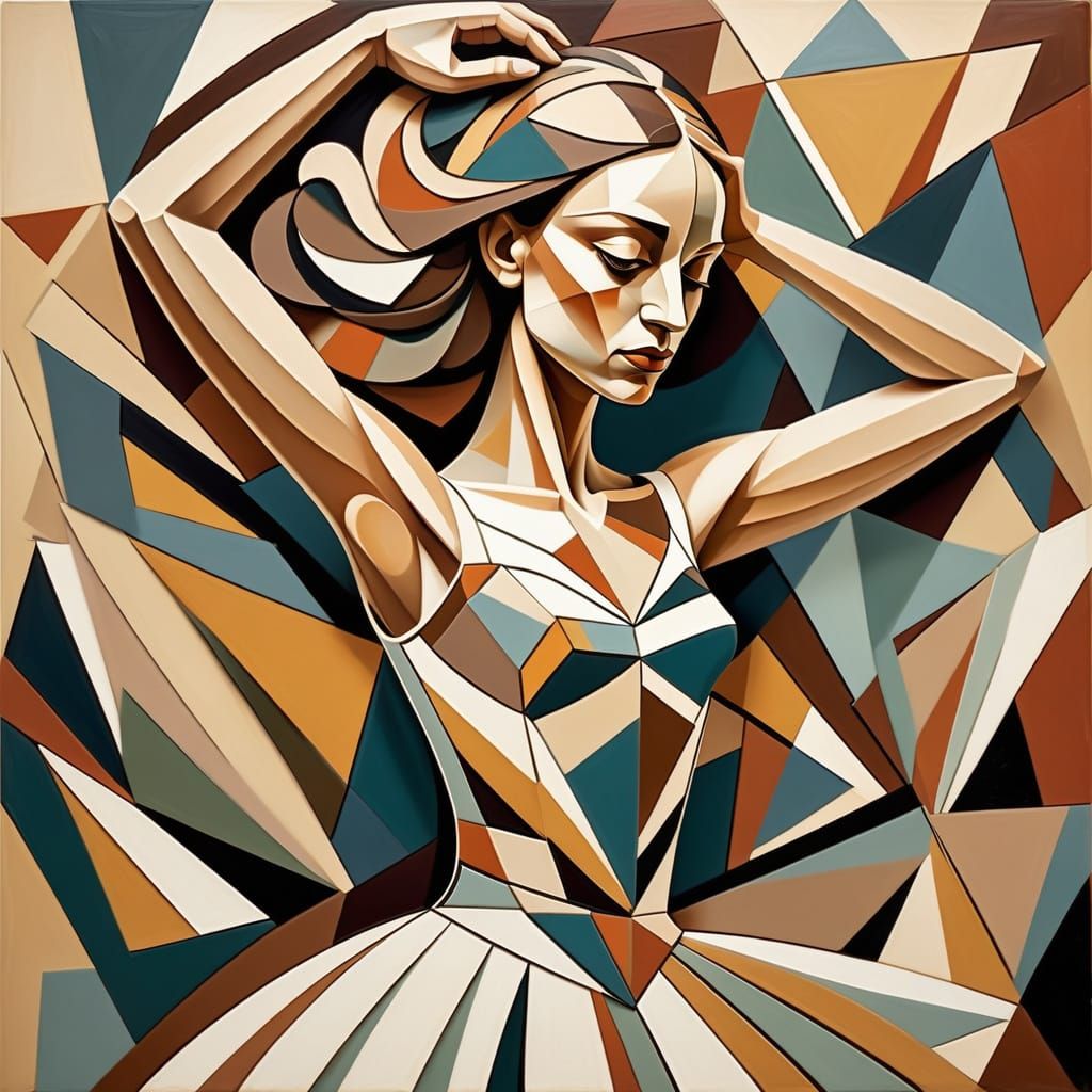 Cubist Ballerina in Motion