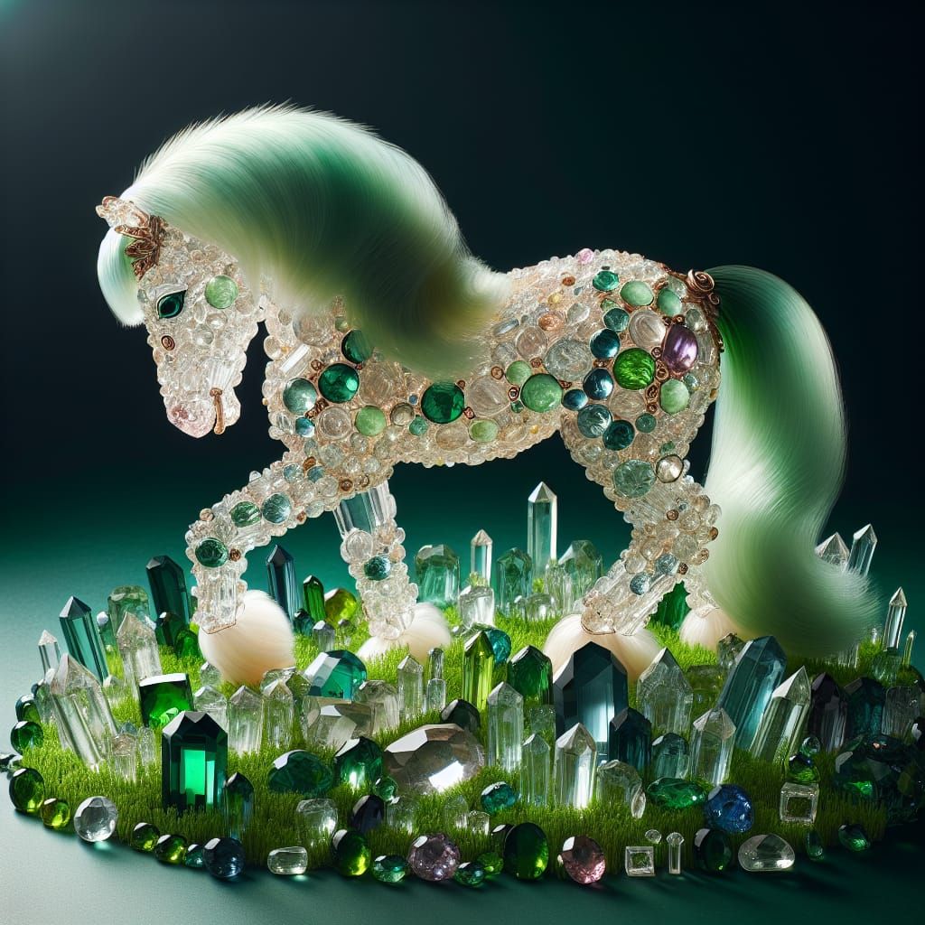 Glass Crystal Pony in Emerald Meadow