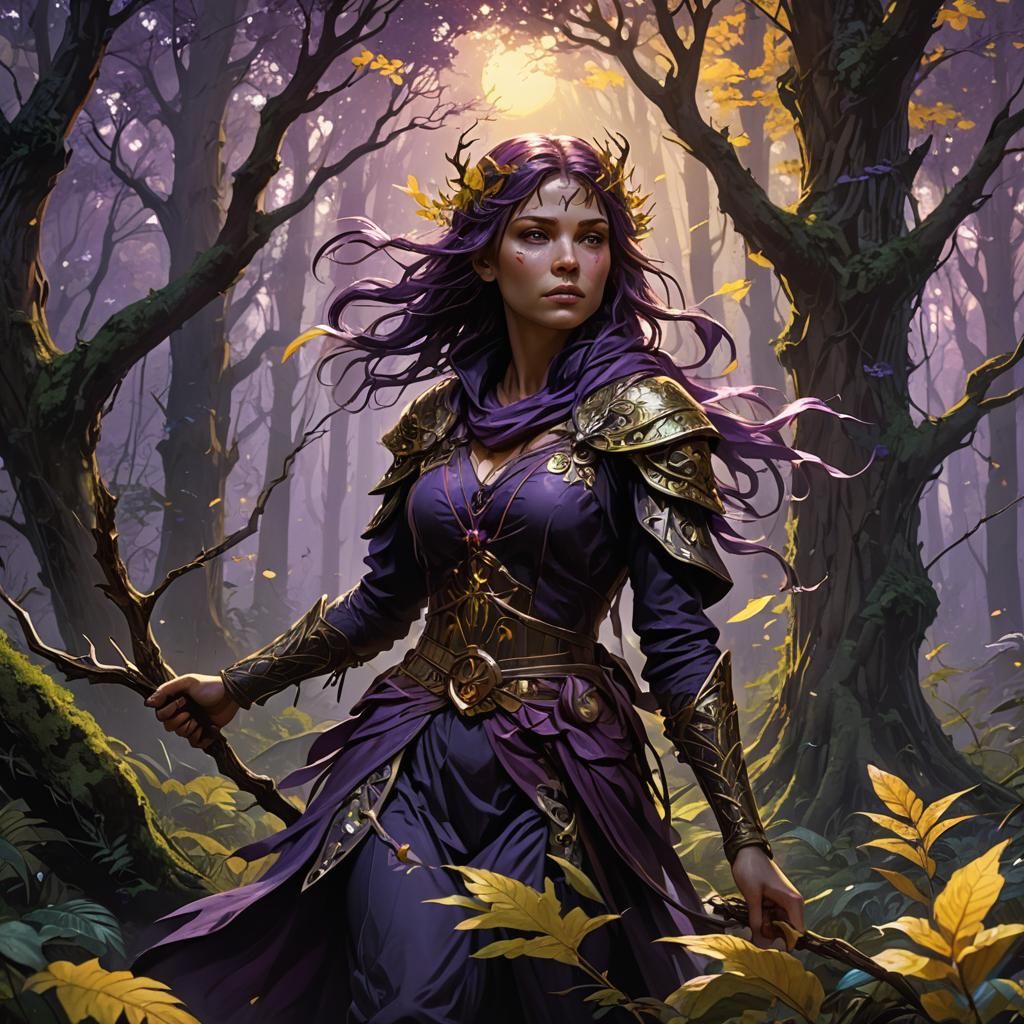 Mystical Forest Girl Wielding Nature Power