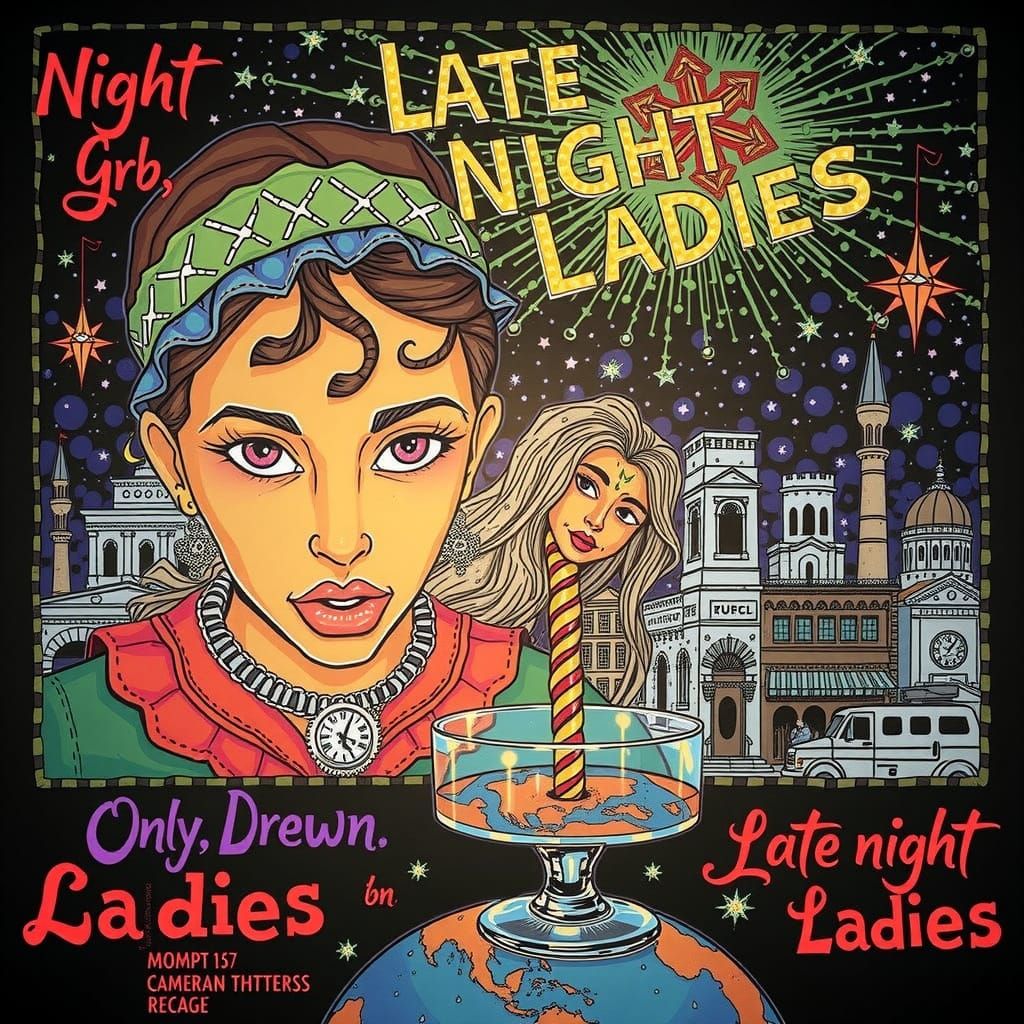 Late Night Ladies Enjoying City Nightlife