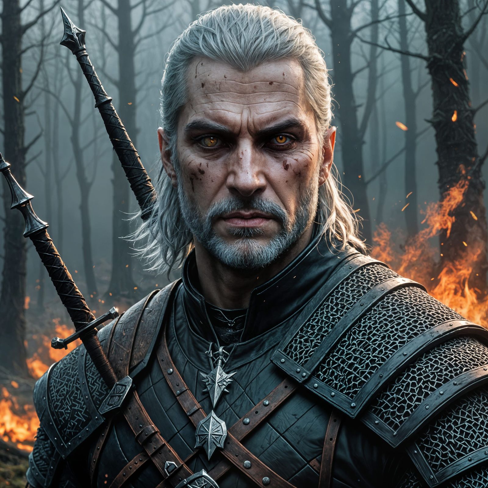 The Witcher in a Fantastical Landscape