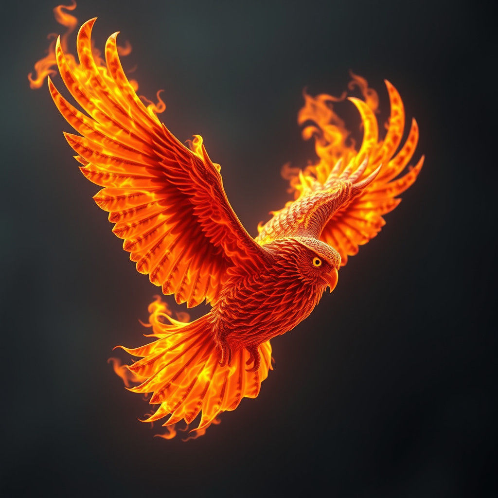 Spectacular Fire Owl in Flight: Hyperrealistic 8K Render