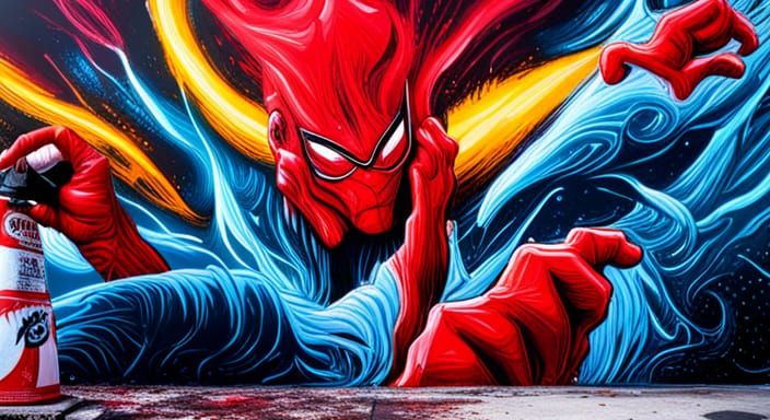 Superhero Graffiti Art in Street Style