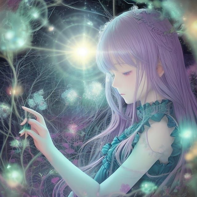 Gothic Princess in a Whimsical Forest