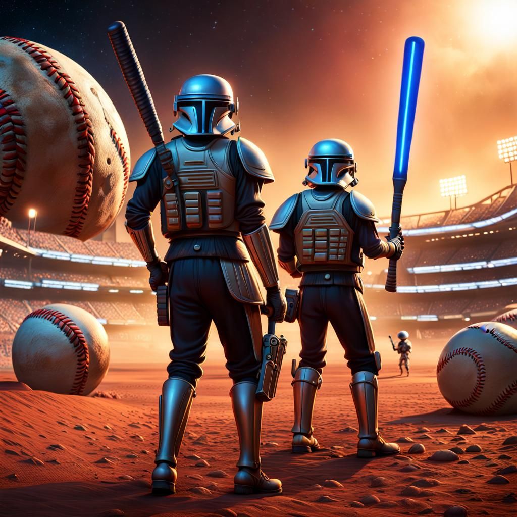 Alien Space Pirates Play Baseball in Star Wars Style