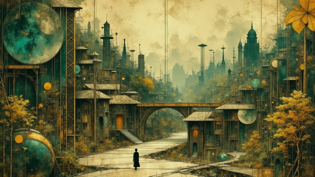 Vibrant Offworld Mining Town in Lush Jungle