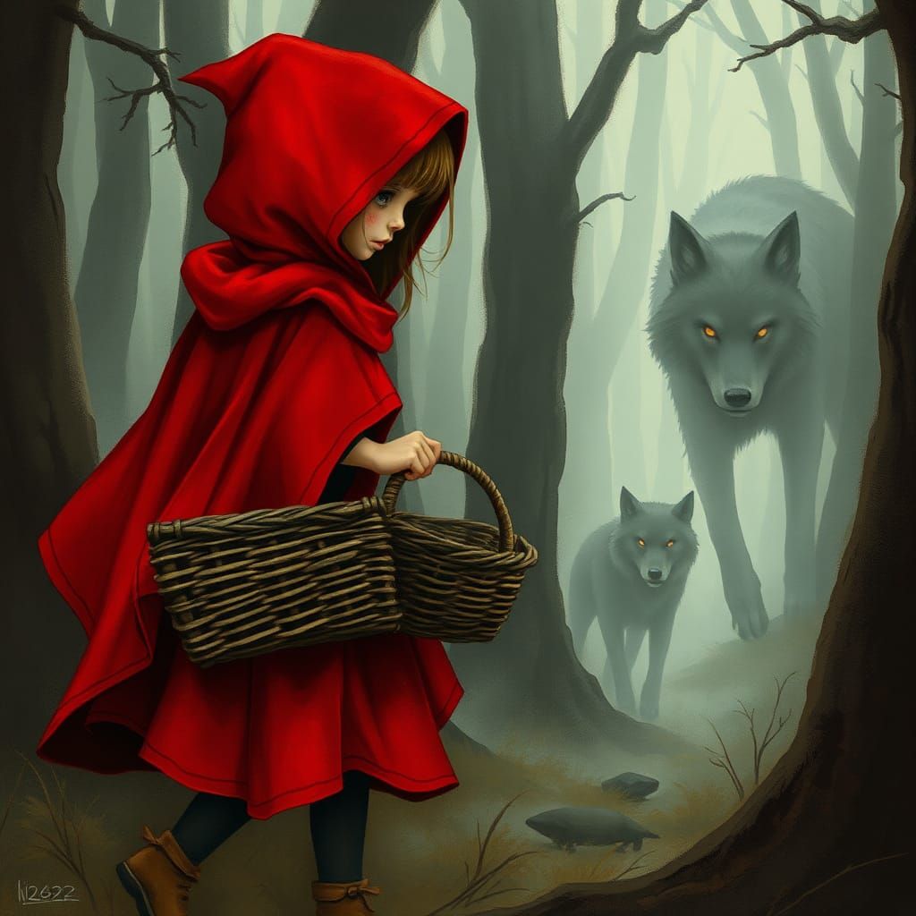 Little Red Riding Hood in Eerie Forest