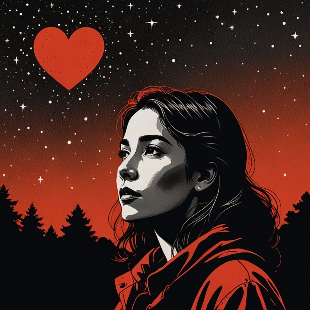 A Woman Contemplates Life's Possibilities in a Cosmic Landsc...