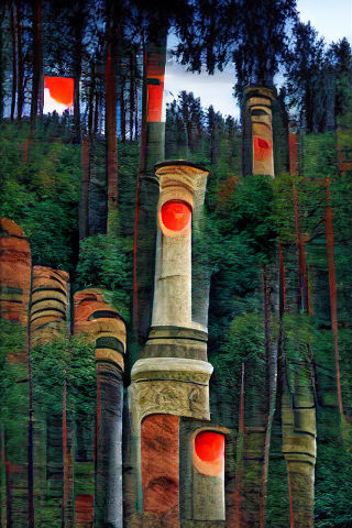 Lush Green 2D Forest Scene