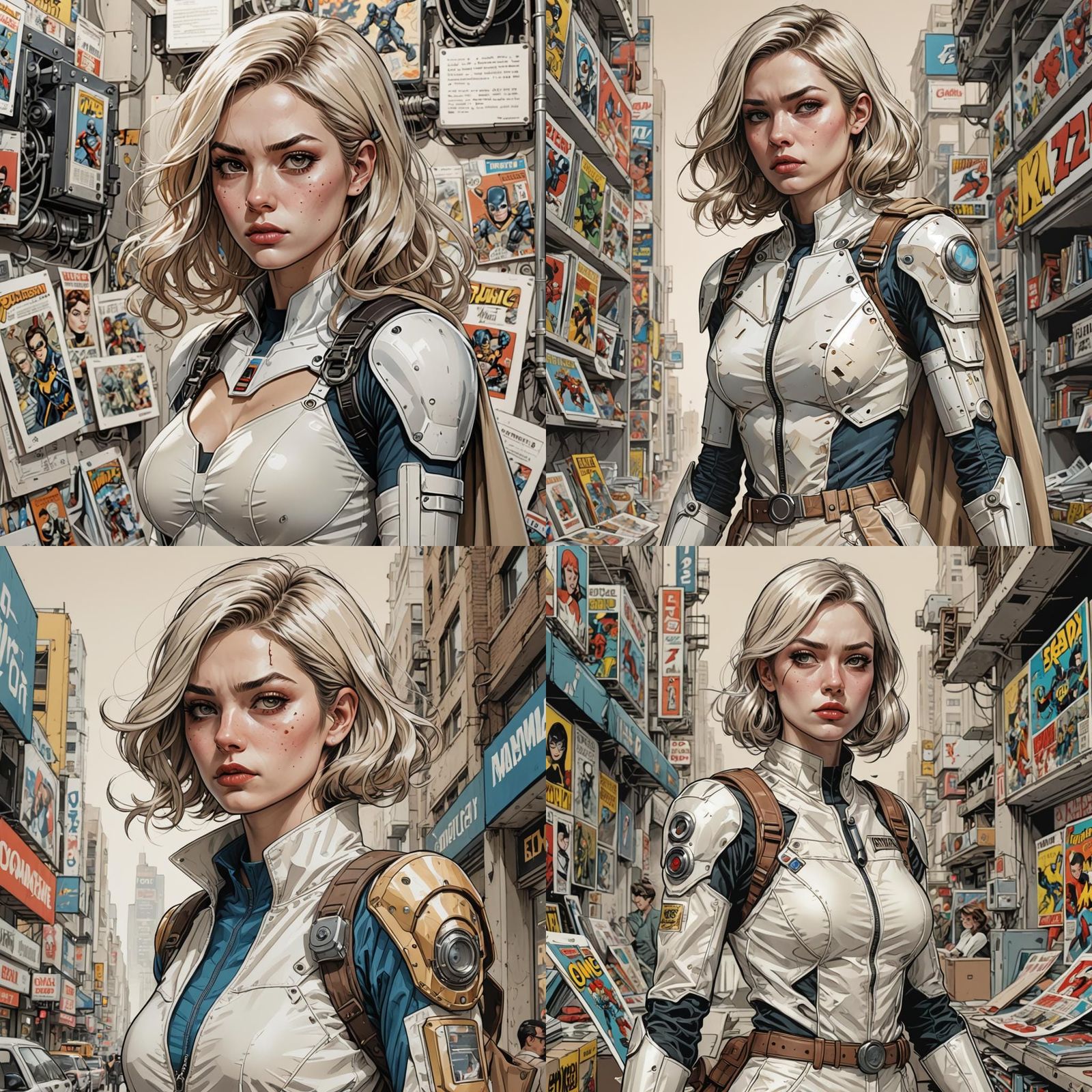 Hyperrealistic Comic Character in Pale Palette