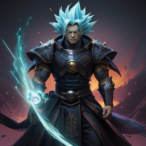 Cyberpunk Super Saiyan Avatar in Radiant Glory