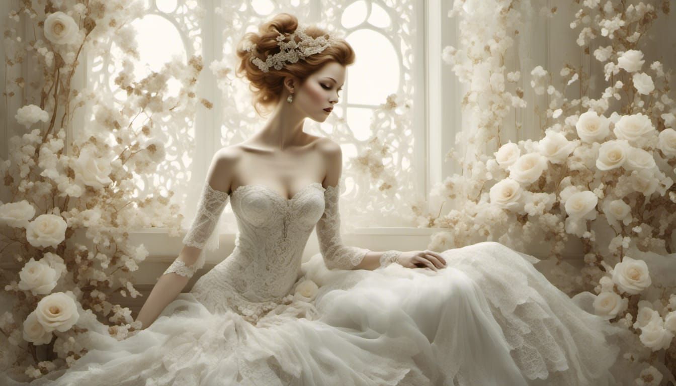 🤍The girl with the white roses🤍