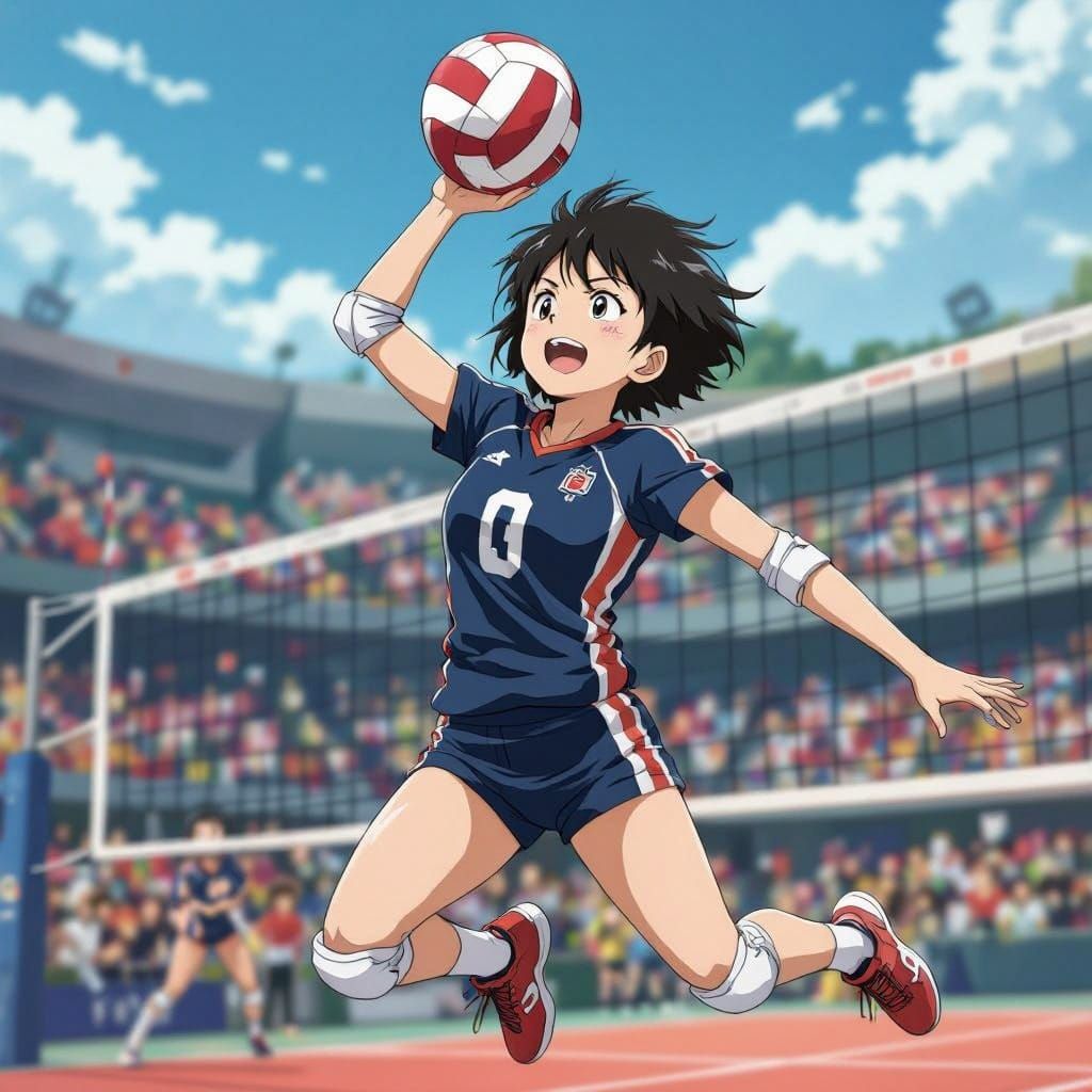 Teenage Volleyball Athlete in Action