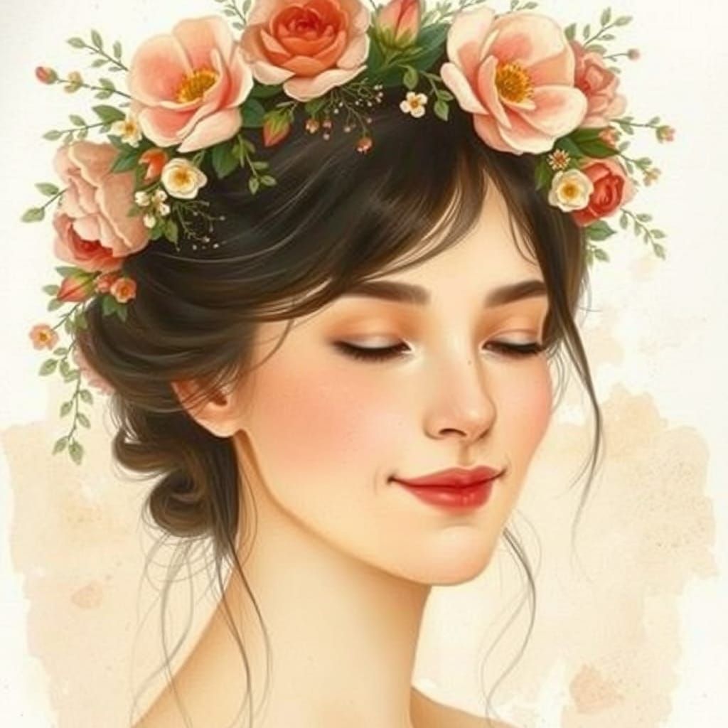 Serene Beauty in Whimsical Floral Crown
