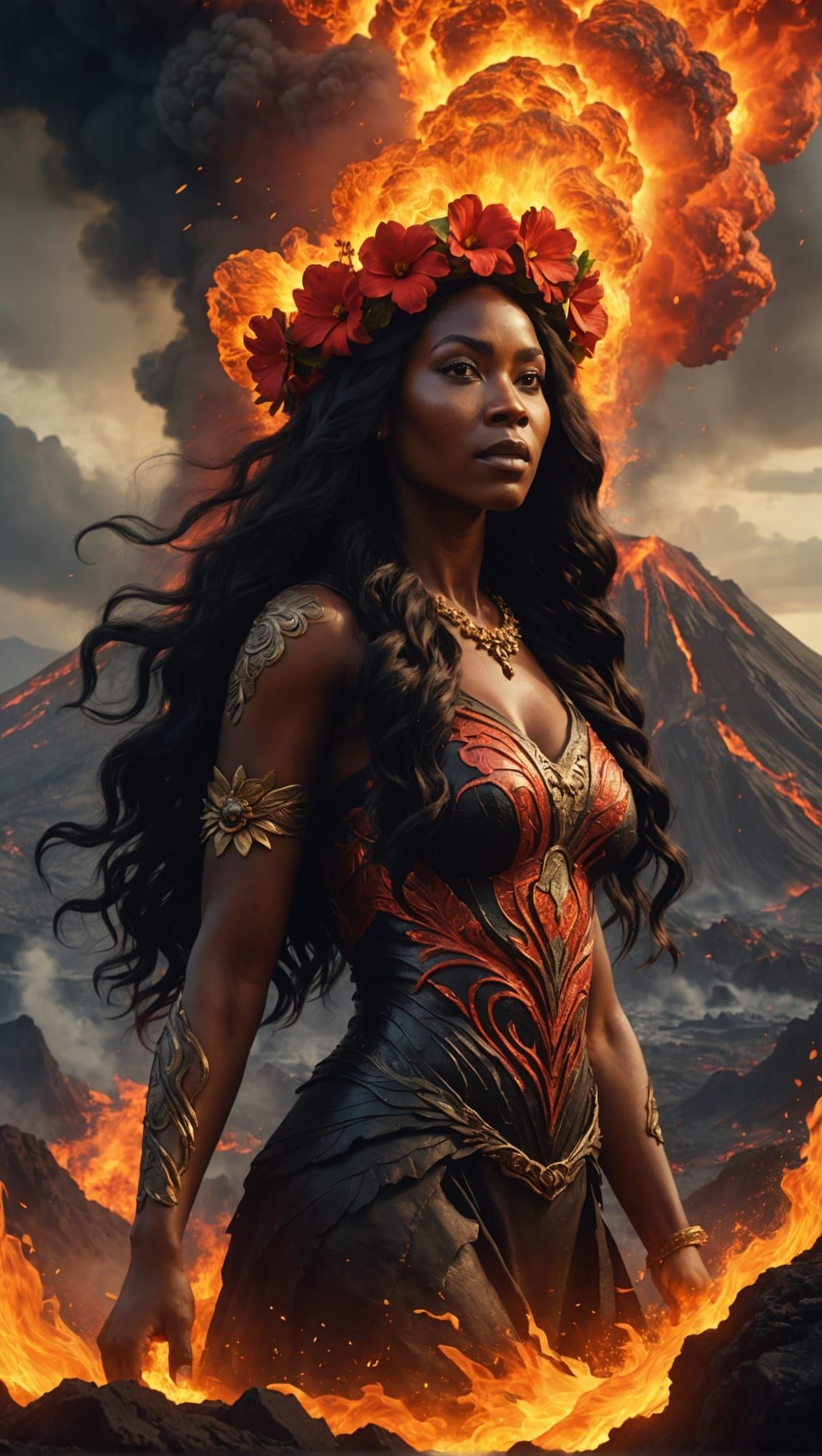 Pele Emerges: Hawaiian Volcano Goddess in 8K