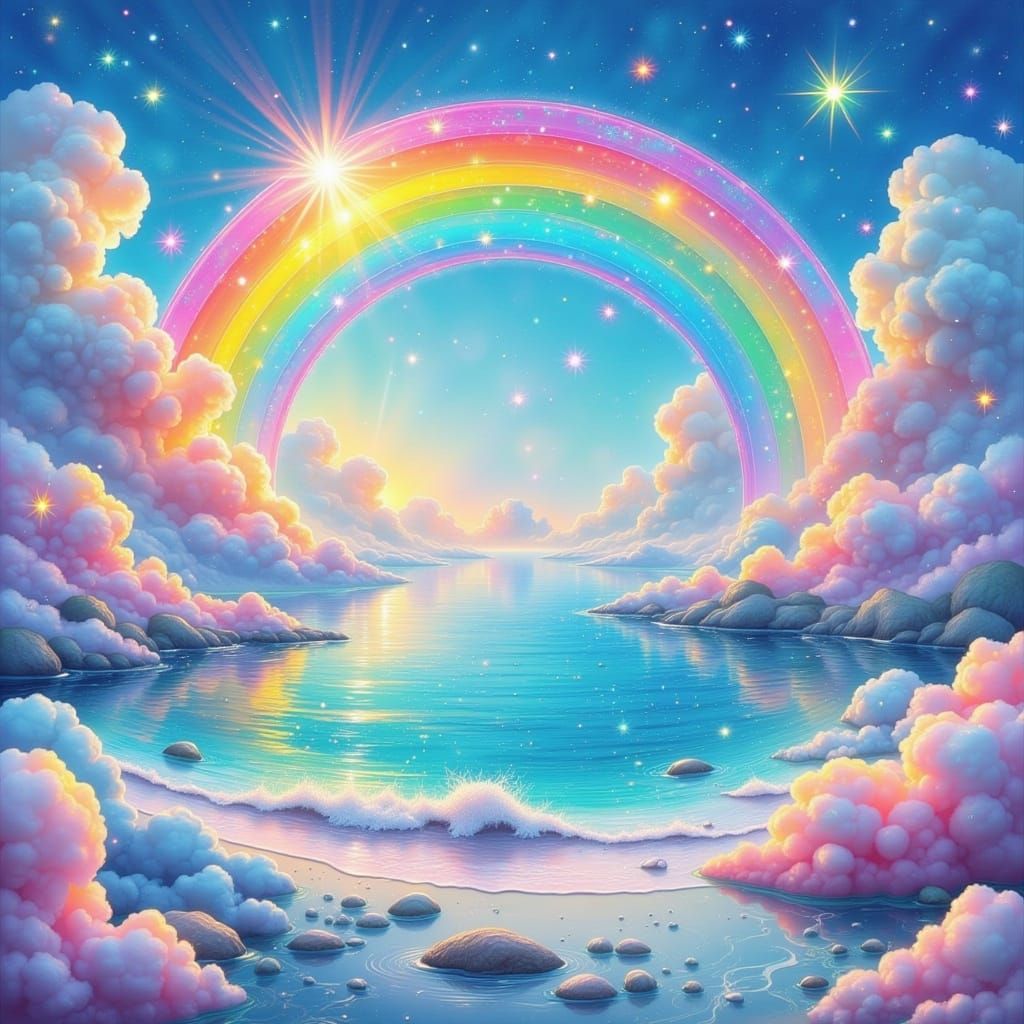 Vibrant Fae Goddess Radiates Colorful Energy in a Whimsical ...