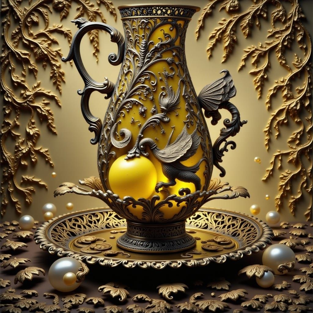 Ethereal Berry on Ornate Bronze Tray