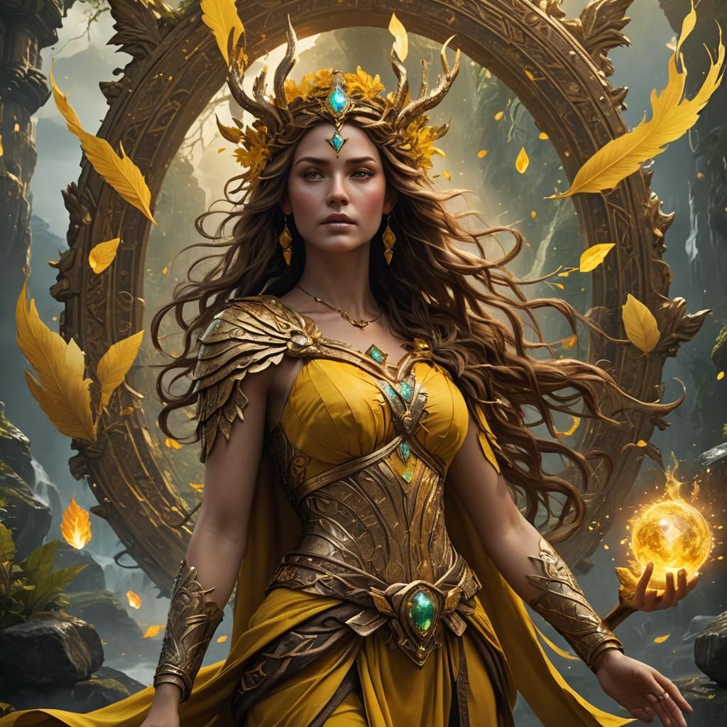 Goddess of Elements in Detailed Matte Painting