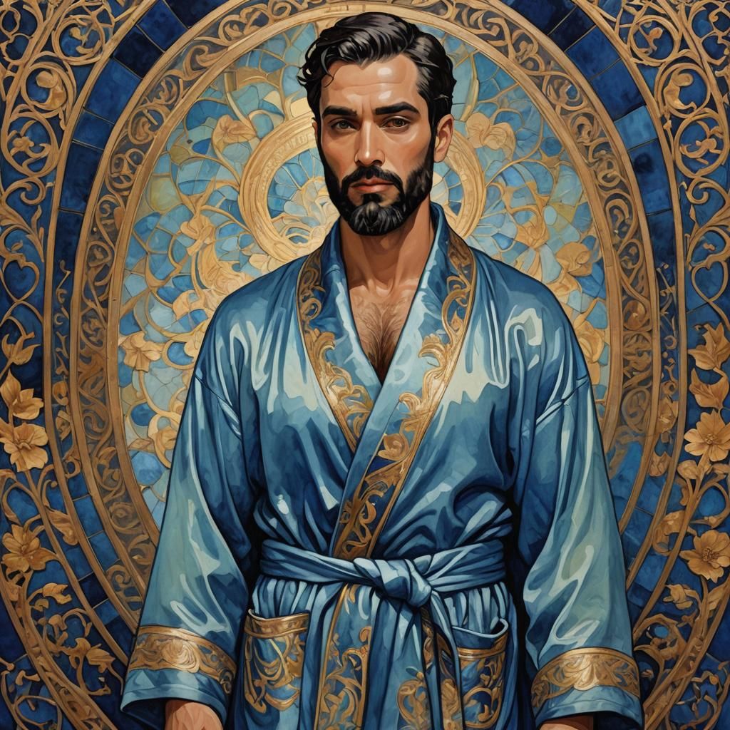 Divine Being in Velvet Robe, Art Nouveau Impressionism